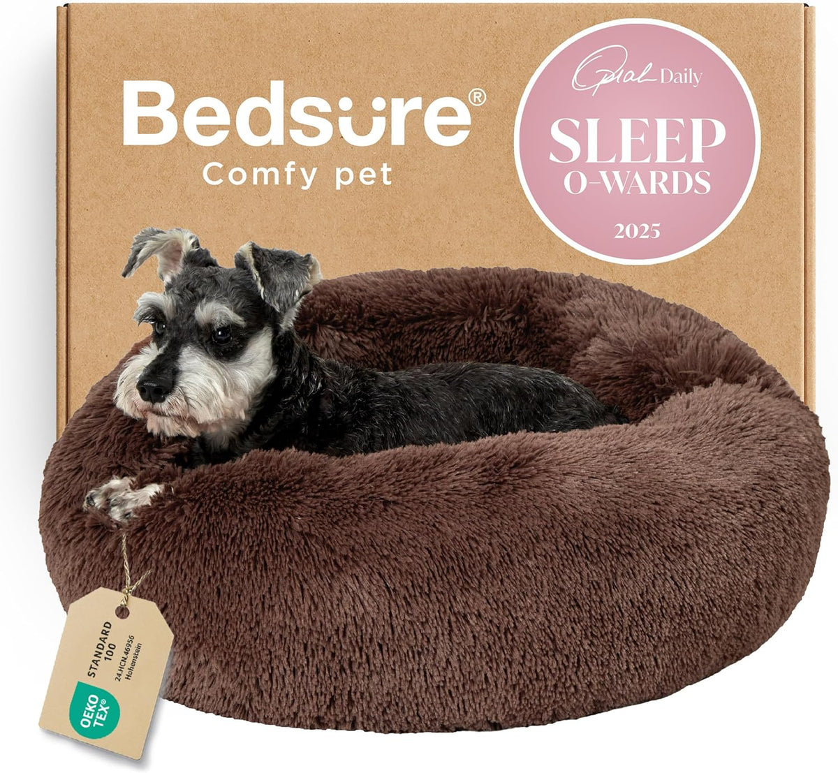 Bedsure Calming Donut Pet Bed – Multiple Sizes & Colors