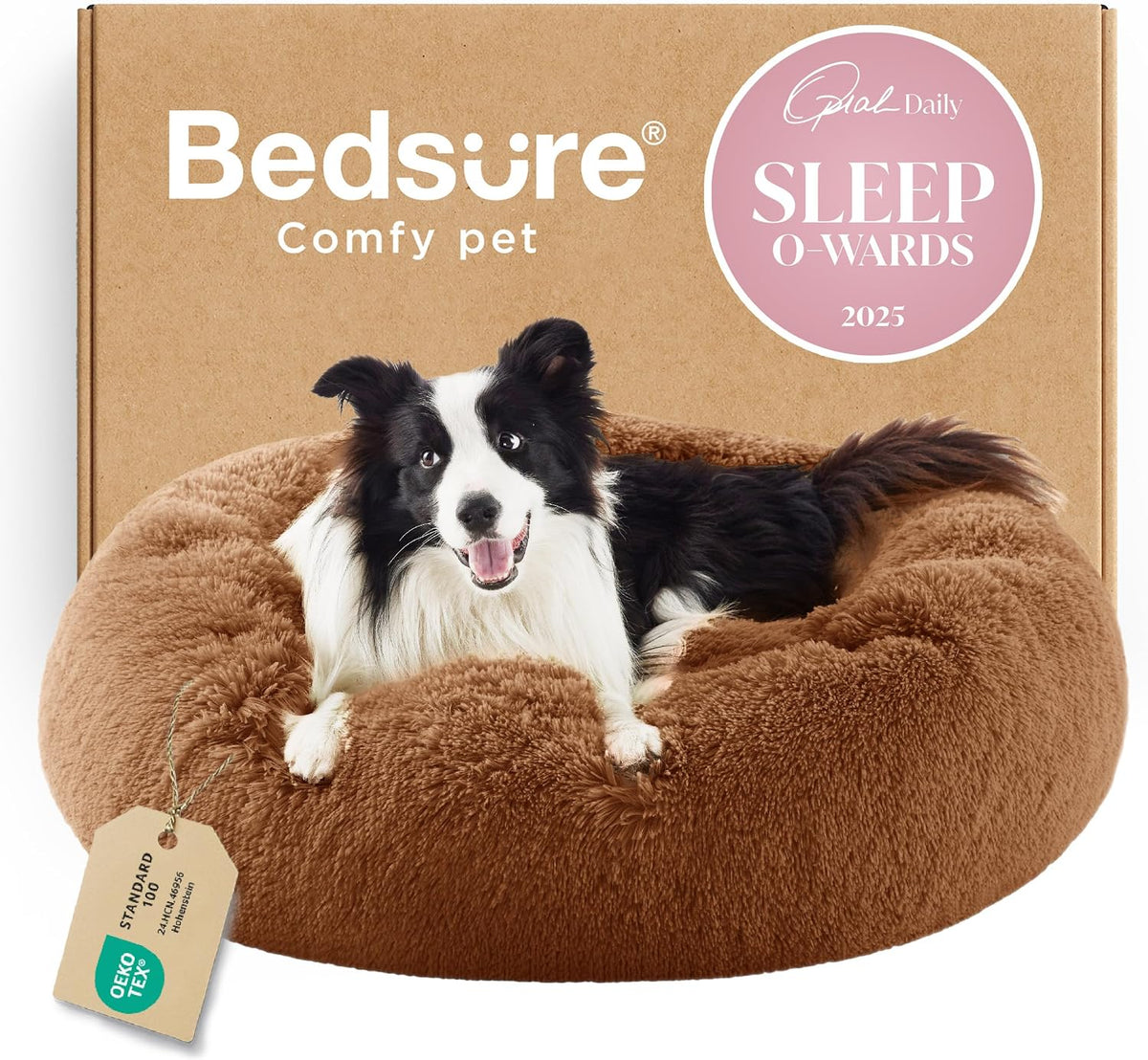 Bedsure Calming Donut Pet Bed – Multiple Sizes & Colors