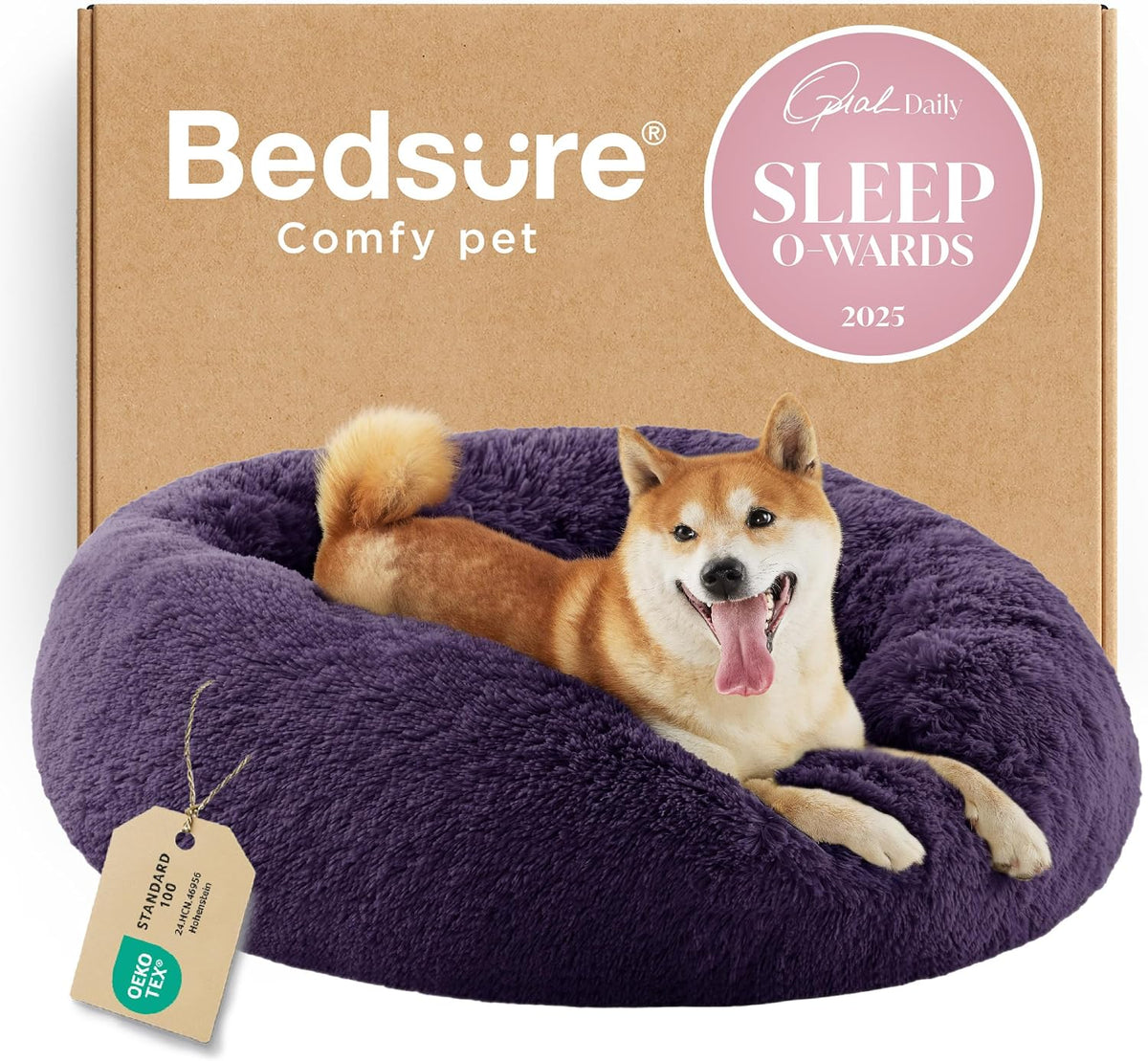 Bedsure Calming Donut Pet Bed – Multiple Sizes & Colors