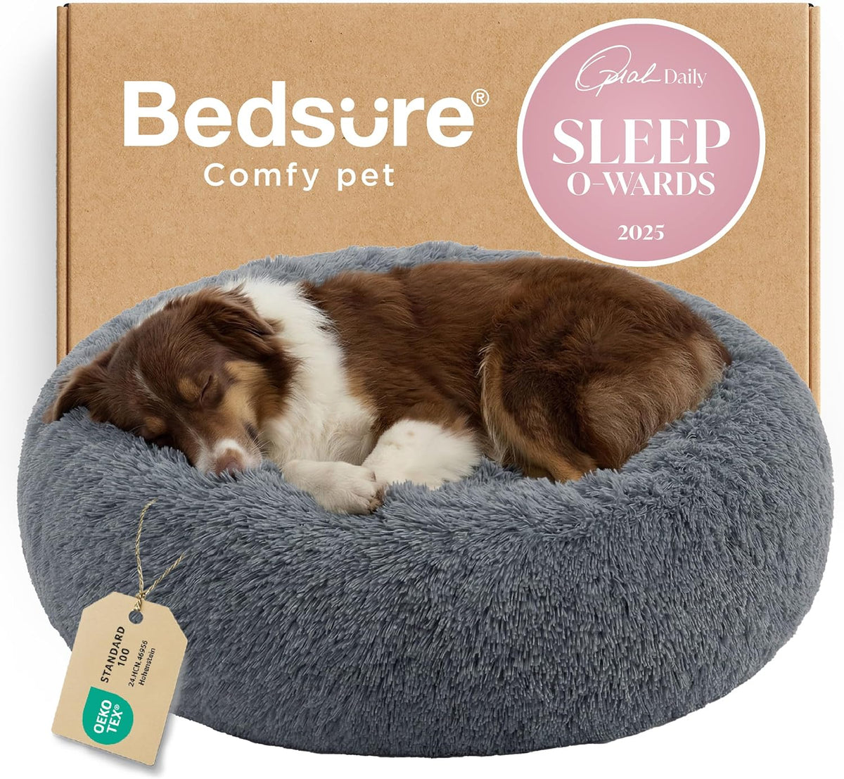 Bedsure Calming Donut Pet Bed – Multiple Sizes & Colors