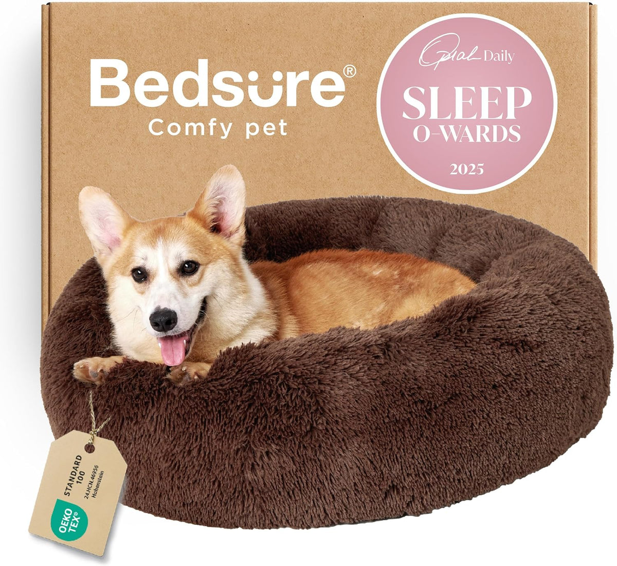 Bedsure Calming Donut Pet Bed – Multiple Sizes & Colors