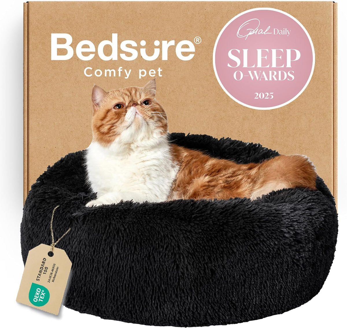 Bedsure Calming Donut Pet Bed – Multiple Sizes & Colors