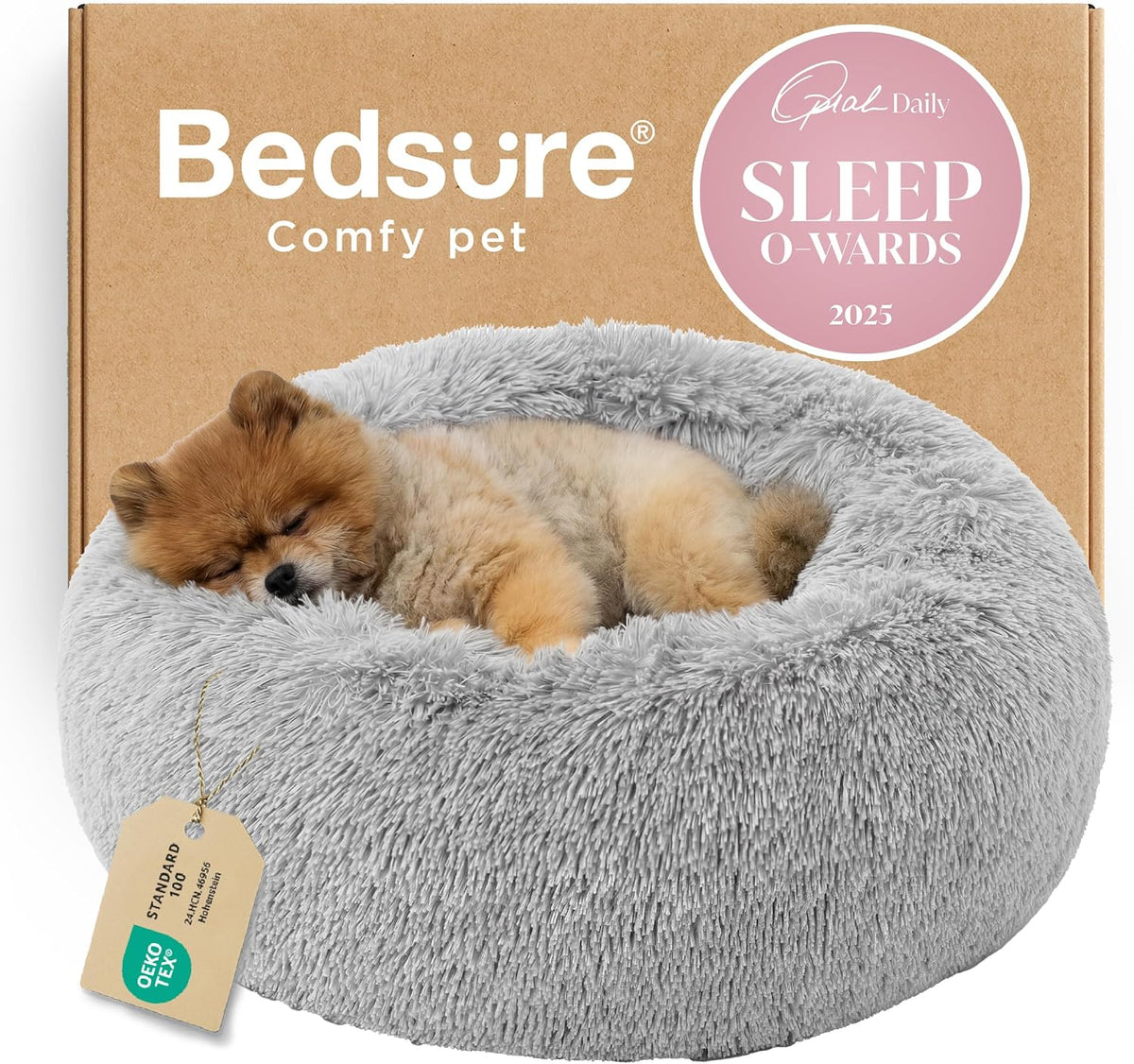 Bedsure Calming Donut Pet Bed – Multiple Sizes & Colors