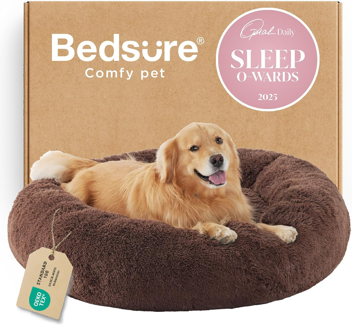 Bedsure Calming Donut Pet Bed – Multiple Sizes & Colors
