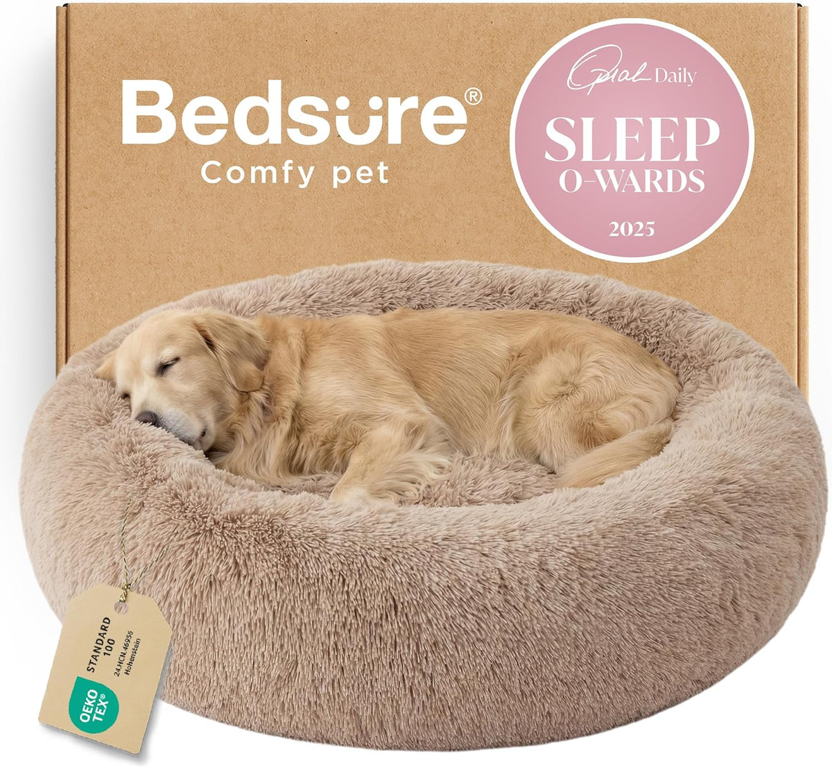 Bedsure Calming Donut Pet Bed – Multiple Sizes & Colors