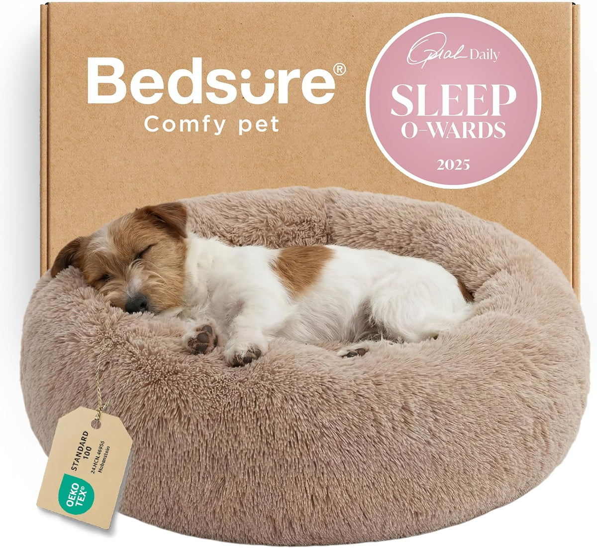 Bedsure Calming Donut Pet Bed – Multiple Sizes & Colors