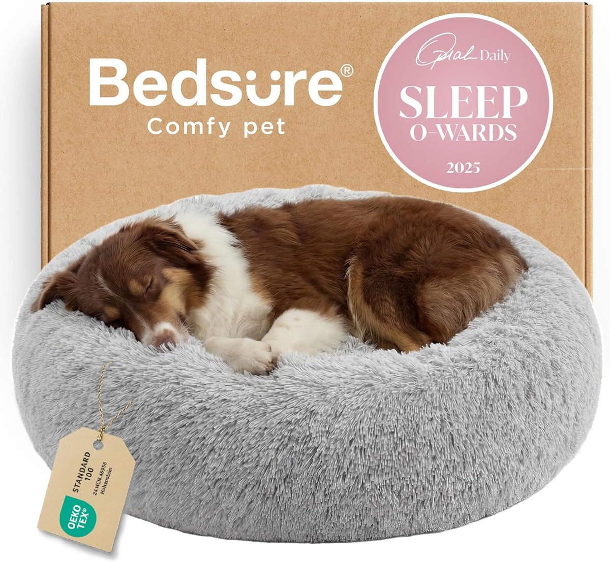Bedsure Calming Donut Pet Bed – Multiple Sizes & Colors