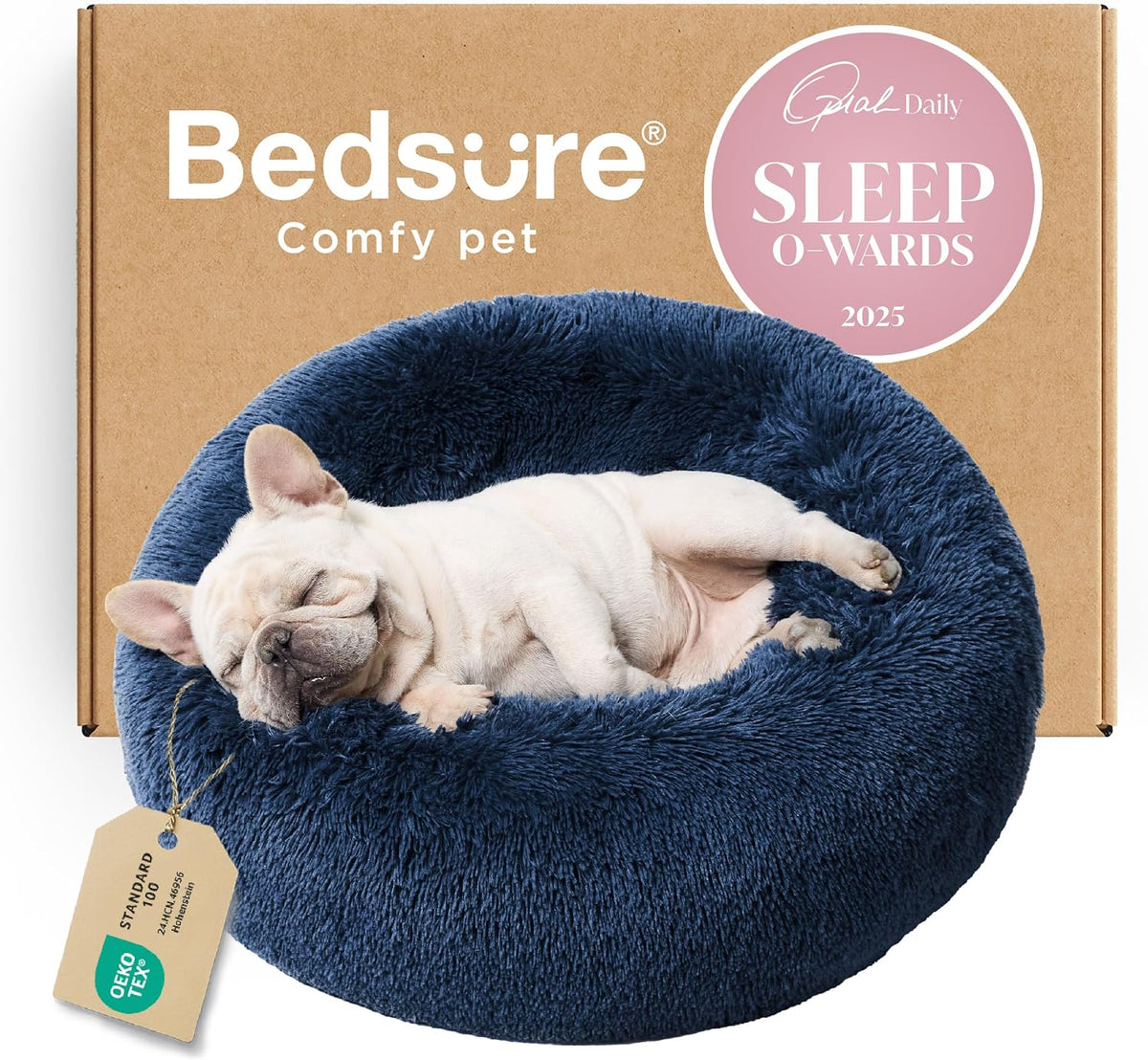 Bedsure Calming Donut Pet Bed – Multiple Sizes & Colors