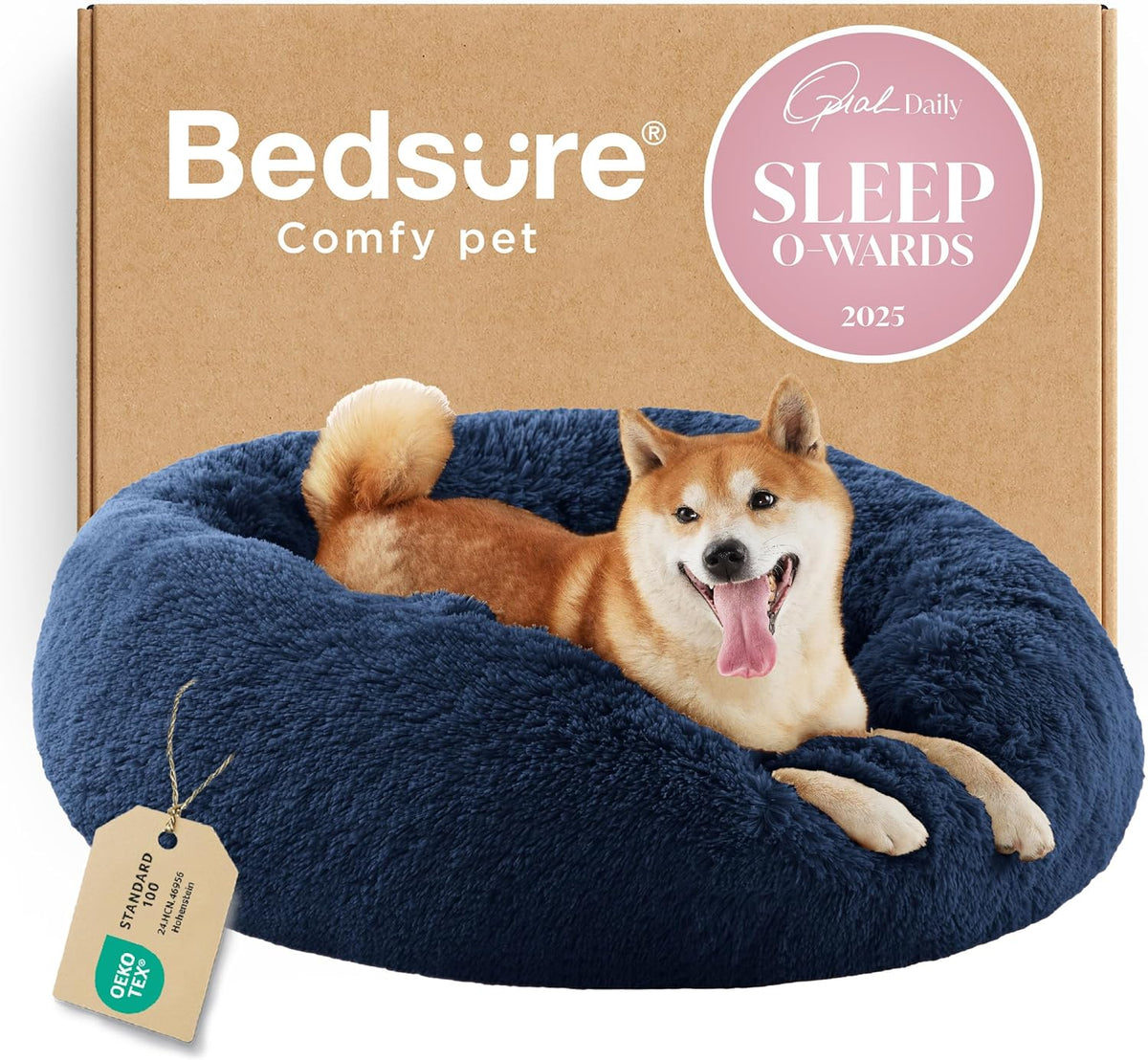 Bedsure Calming Donut Pet Bed – Multiple Sizes & Colors