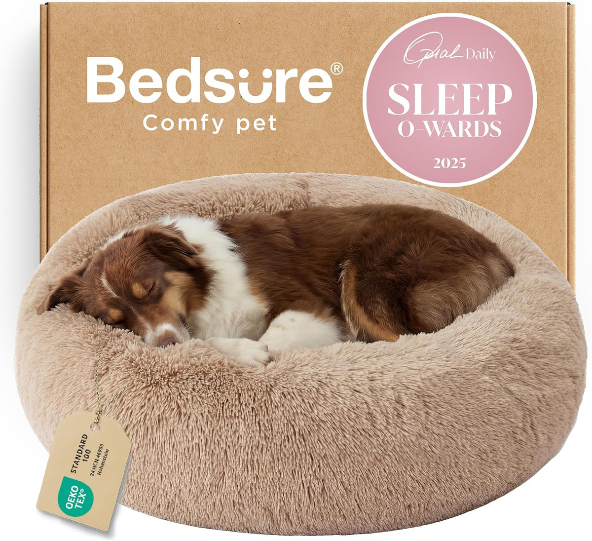 Bedsure Calming Donut Pet Bed – Multiple Sizes & Colors