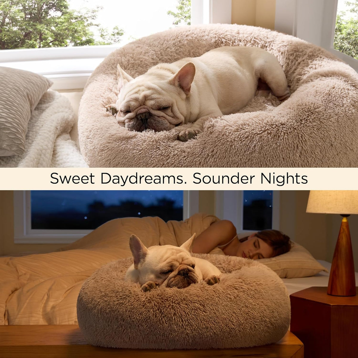 Bedsure Calming Donut Pet Bed – Multiple Sizes & Colors