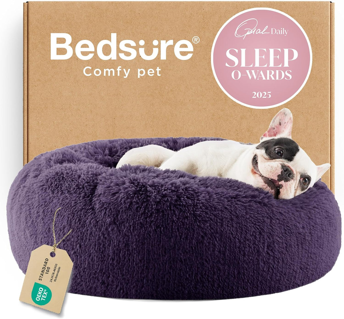Bedsure Calming Donut Pet Bed – Multiple Sizes & Colors