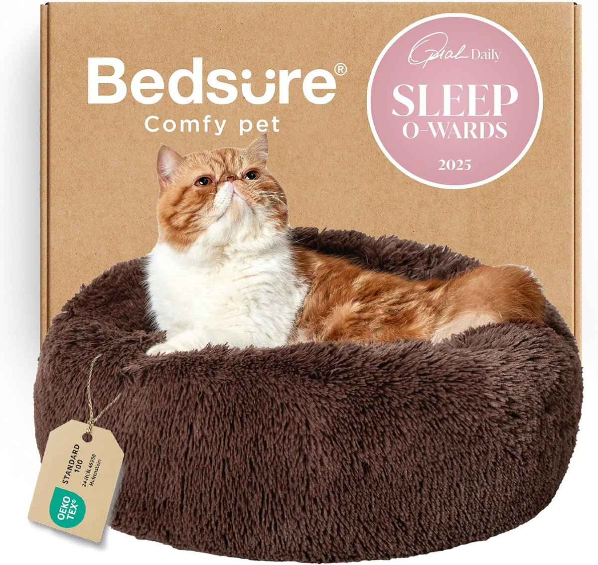Bedsure Calming Donut Pet Bed – Multiple Sizes & Colors