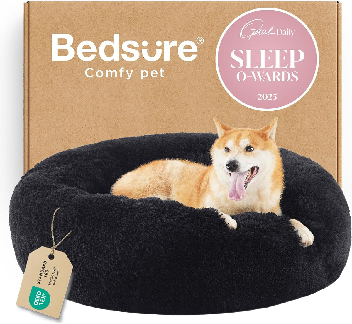 Bedsure Calming Donut Pet Bed – Multiple Sizes & Colors