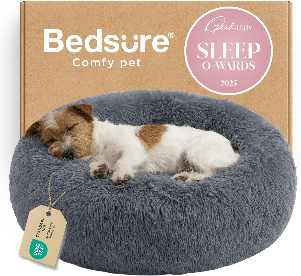 Bedsure Calming Donut Pet Bed – Multiple Sizes & Colors