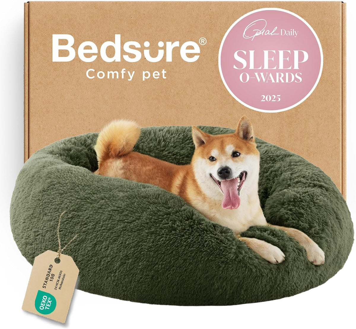 Bedsure Calming Donut Pet Bed – Multiple Sizes & Colors