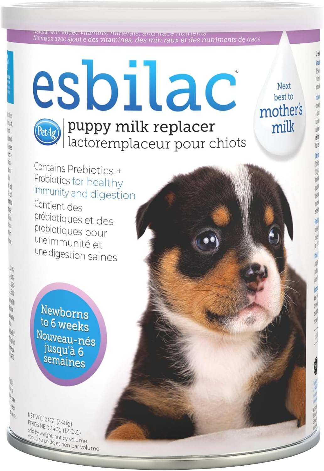 Esbilac Puppy Milk Replacer 12oz Powder Prebiotics Probiotics Newborn Formula 12 Ounce (Pack Of 1)