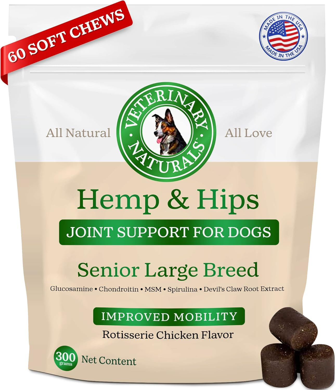 Dog Hip Joint Supplement Hemp Glucosamine Chews Senior Large Breed Default Title