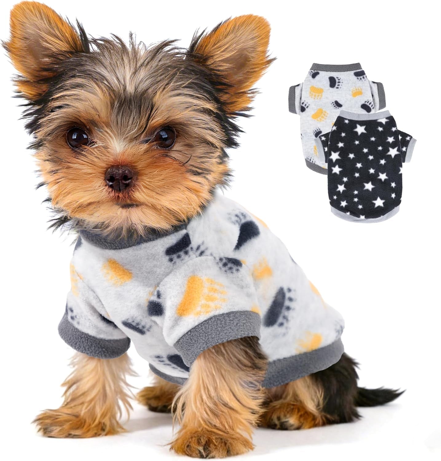 2-Pack Fleece Dog Sweaters for Small Dogs & Puppies, XXS–M
