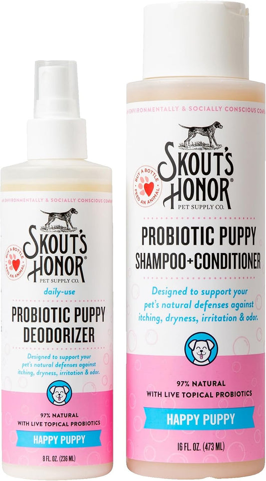  Happy Puppy Probiotic Grooming Bundle – Shampoo, Conditioner & Deodorizer