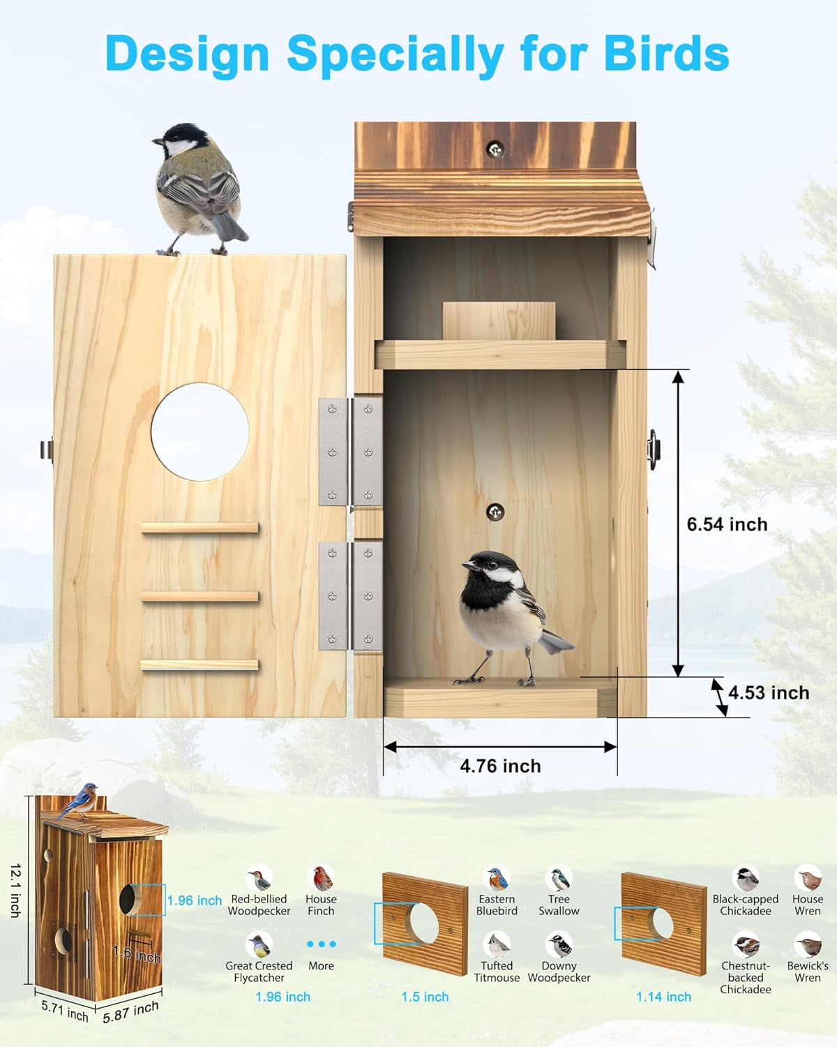Bird House Camera Solar WiFi 2K HD Smart Birdhouse Motion Detection