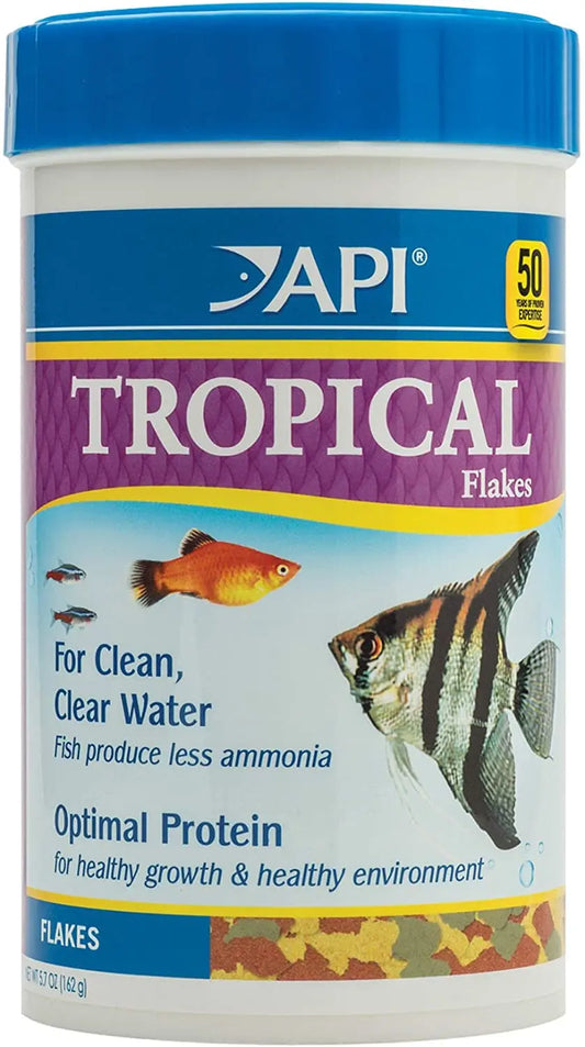 API Tropical Flakes Fish Food 5.7oz High Protein Clean Water Formula Tropical 5.7 Ounce (Pack Of 1)