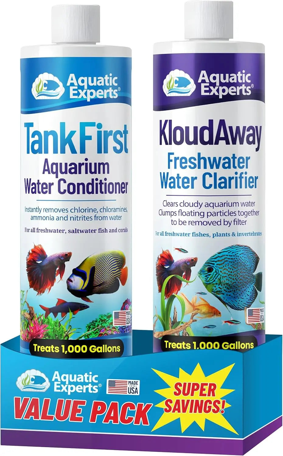 Aquarium Water Conditioner & Clarifier Bundle Freshwater 500ml Tank Care Kloudaway + Tankfirst Bundle 500 Ml + 500 Ml