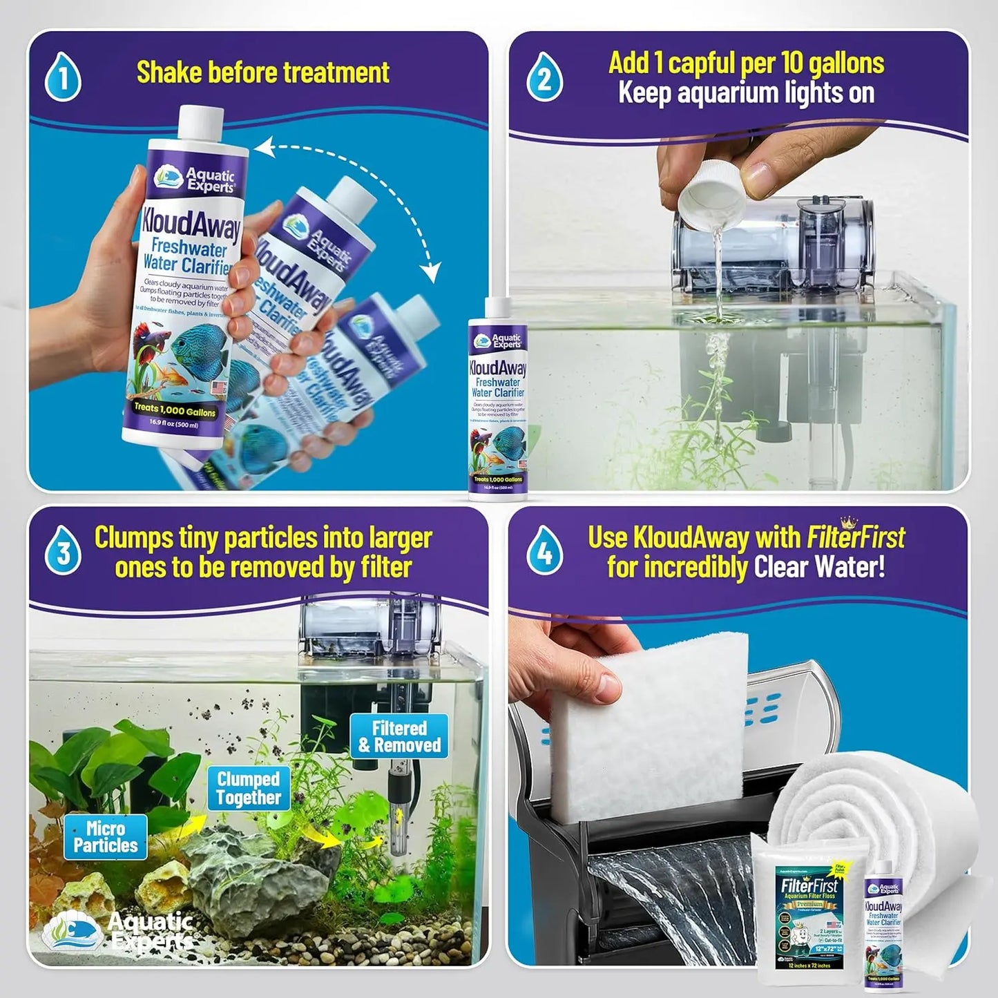 Aquarium Water Conditioner & Clarifier Bundle Freshwater 500ml Tank Care