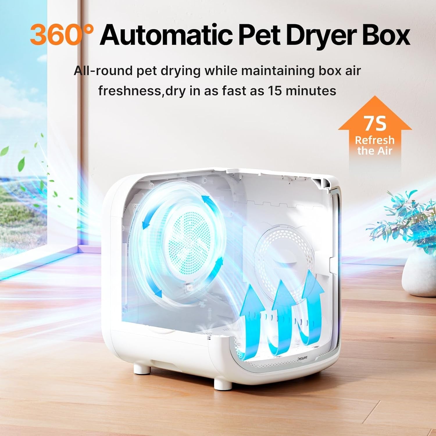 Automatic Pet Dryer Box 75L App Control Quiet Cat Dog Dryer