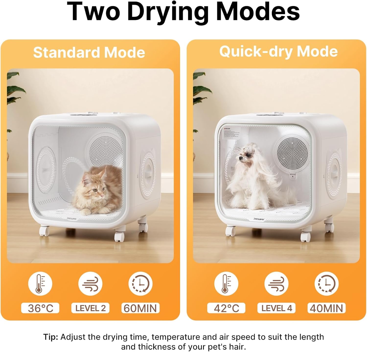 Automatic Pet Dryer Box 75L App Control Quiet Cat Dog Dryer
