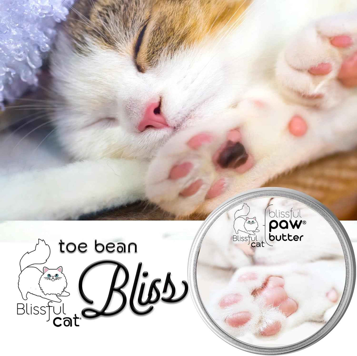 Blissful Cat Paw Butter Lick-Safe Balm Dry Cracked Pads Moisturizer 1oz