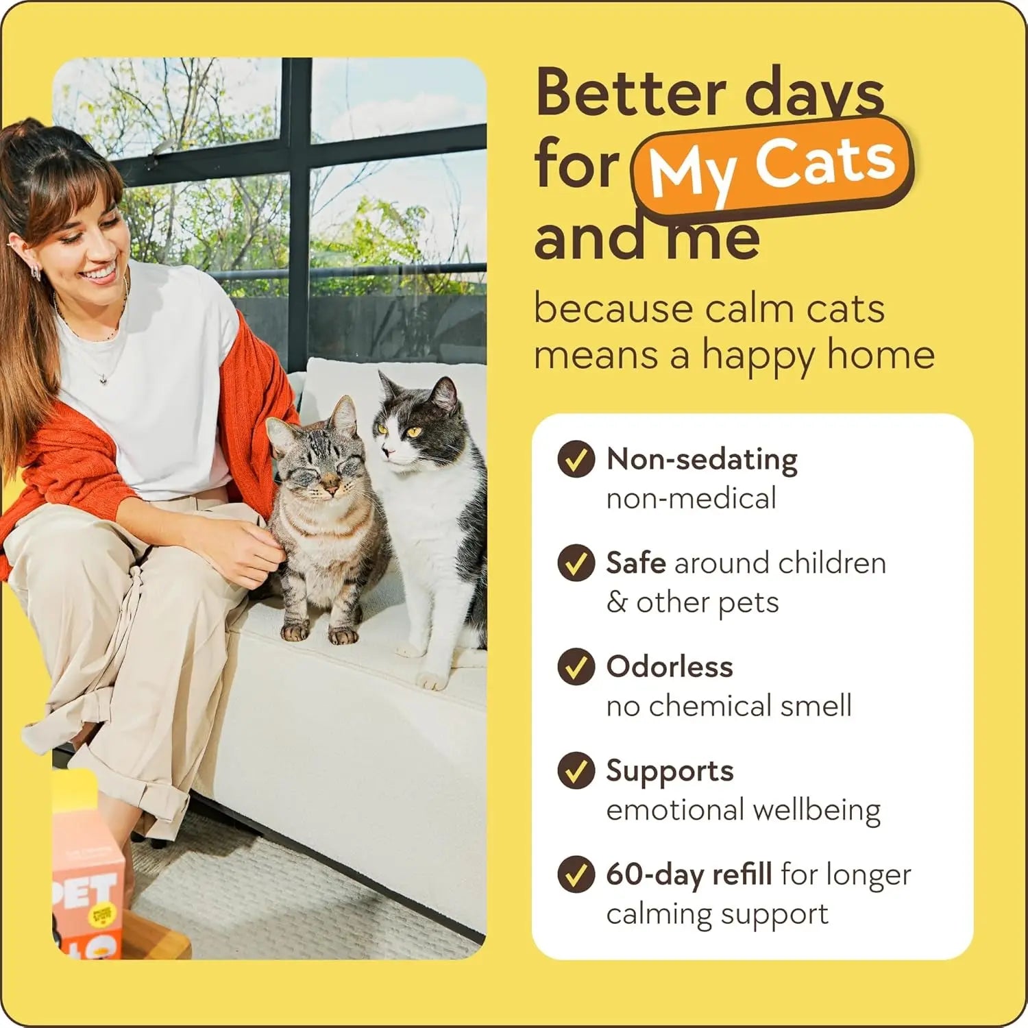 Cat Calming Diffuser Pheromone Anti Anxiety Spray Fighting Stress 60 Day