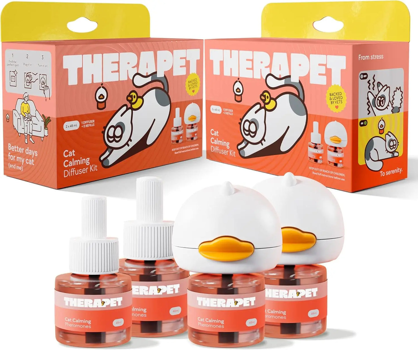 Cat Calming Diffuser Pheromone Anti Anxiety Spray Fighting Stress 60 Day 2 Pack