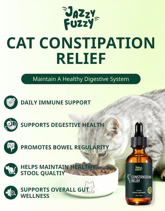 Cat Constipation Relief Drops Natural Digestive Stool Softener 60ml