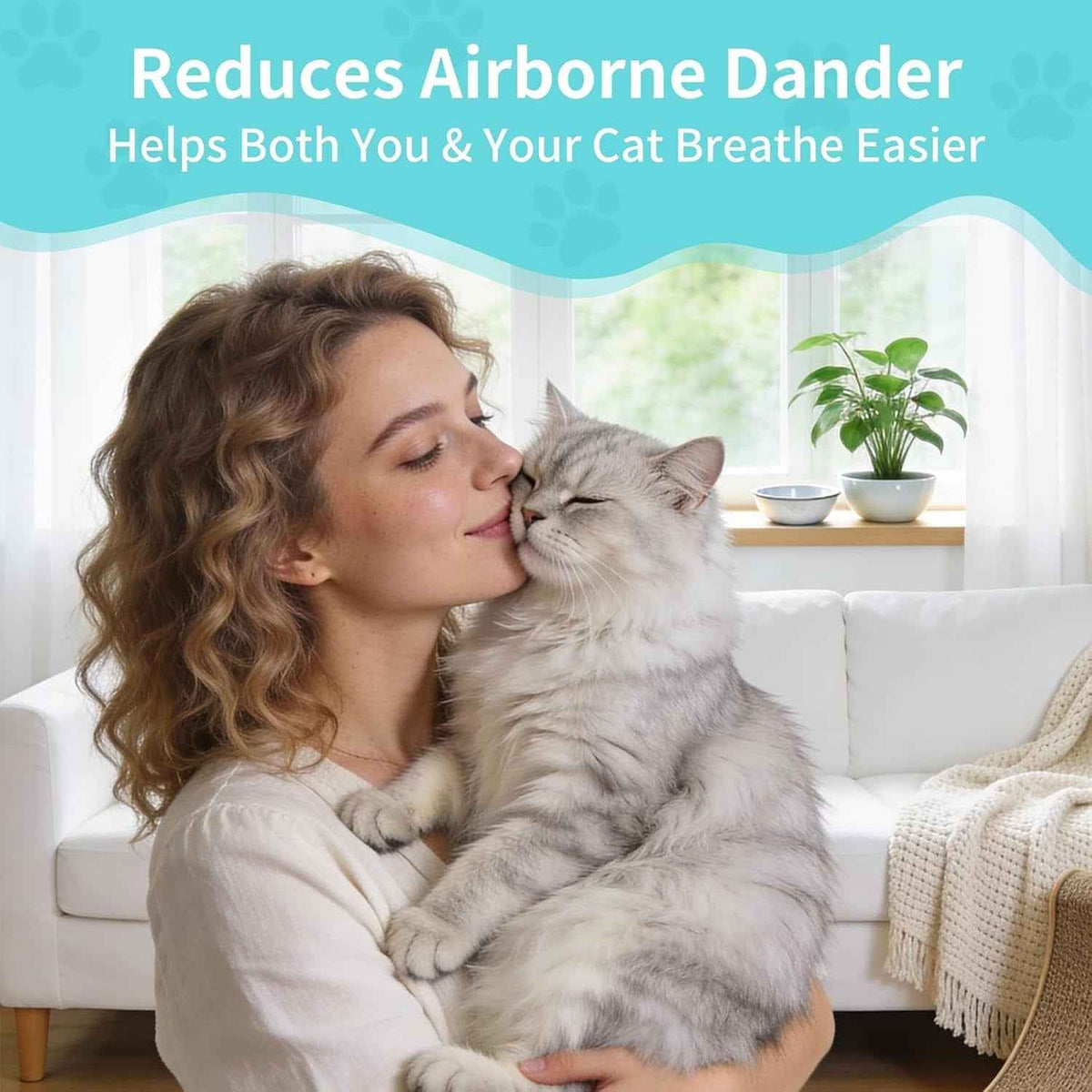 Cat Dander Remover Spray Natural Allergy Relief No Rinse Anti Dander