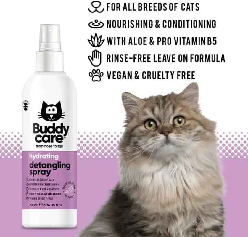 Cat Detangling Spray Matted Fur Remover Leave In Aloe B5 Smooth Coat Care