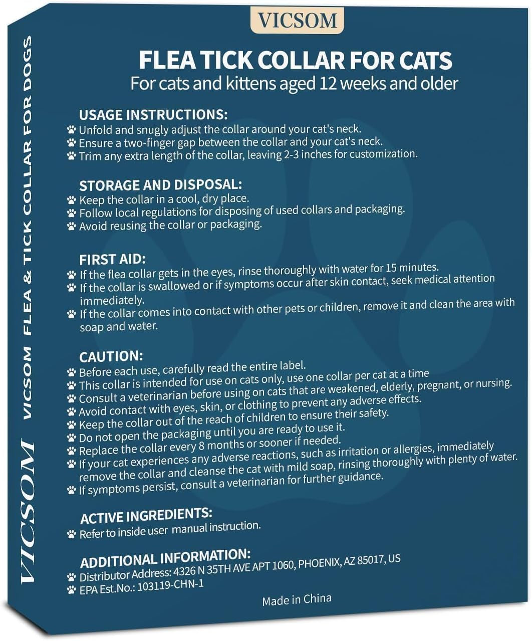 Cat Flea Collar 4 Pack Waterproof Adjustable Tick Prevention 32 Month Protection