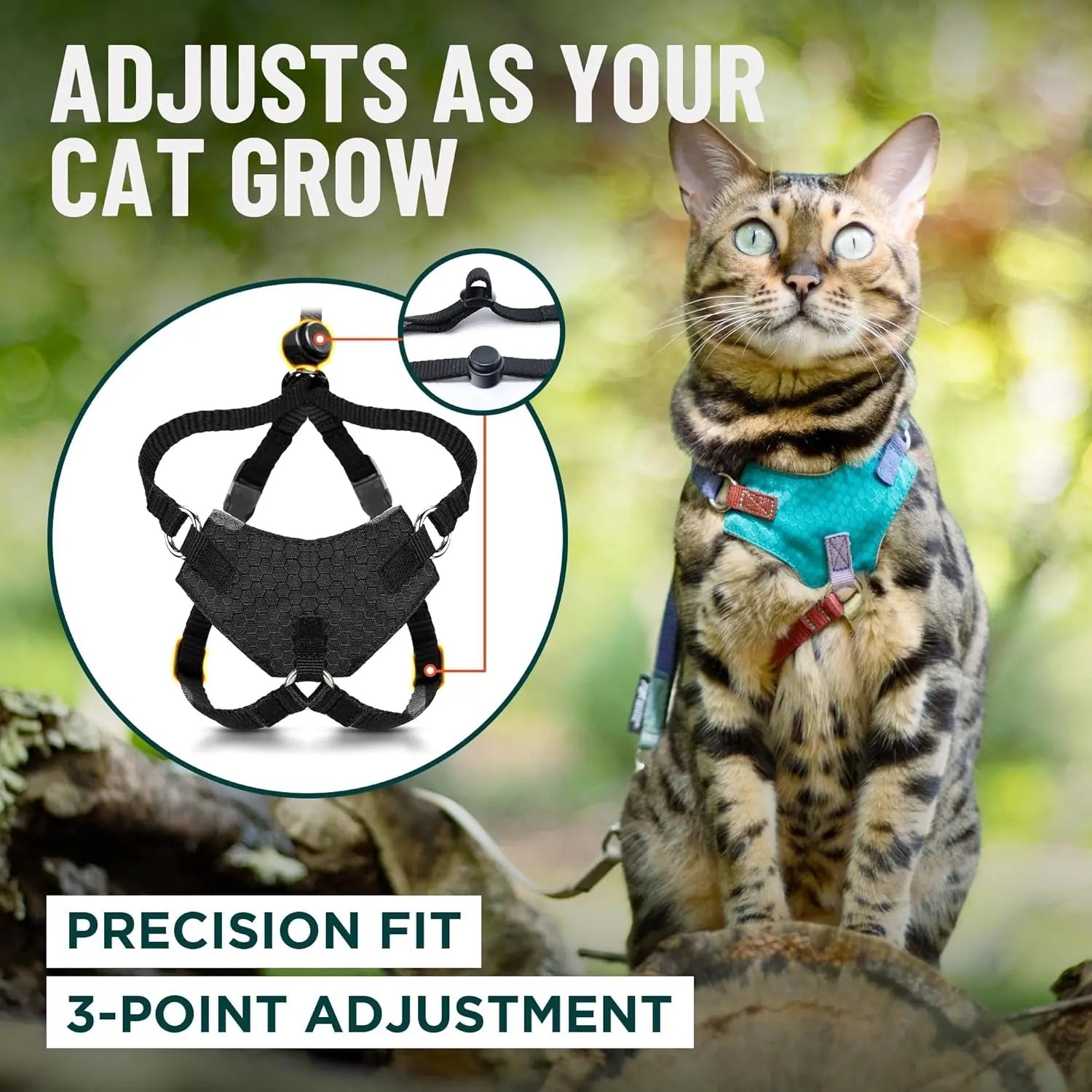Cat Harness Escape Proof Adjustable Leash Set Reflective Walking Vest