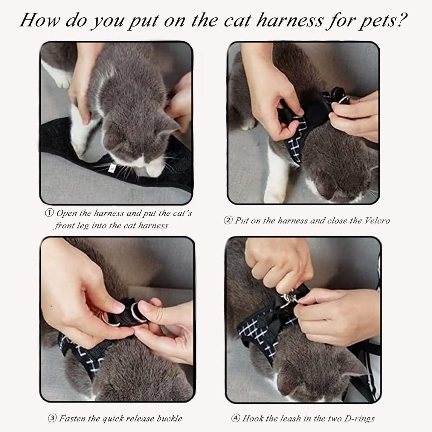 Cat Harness Leash Set Breathable Adjustable Mesh Vest