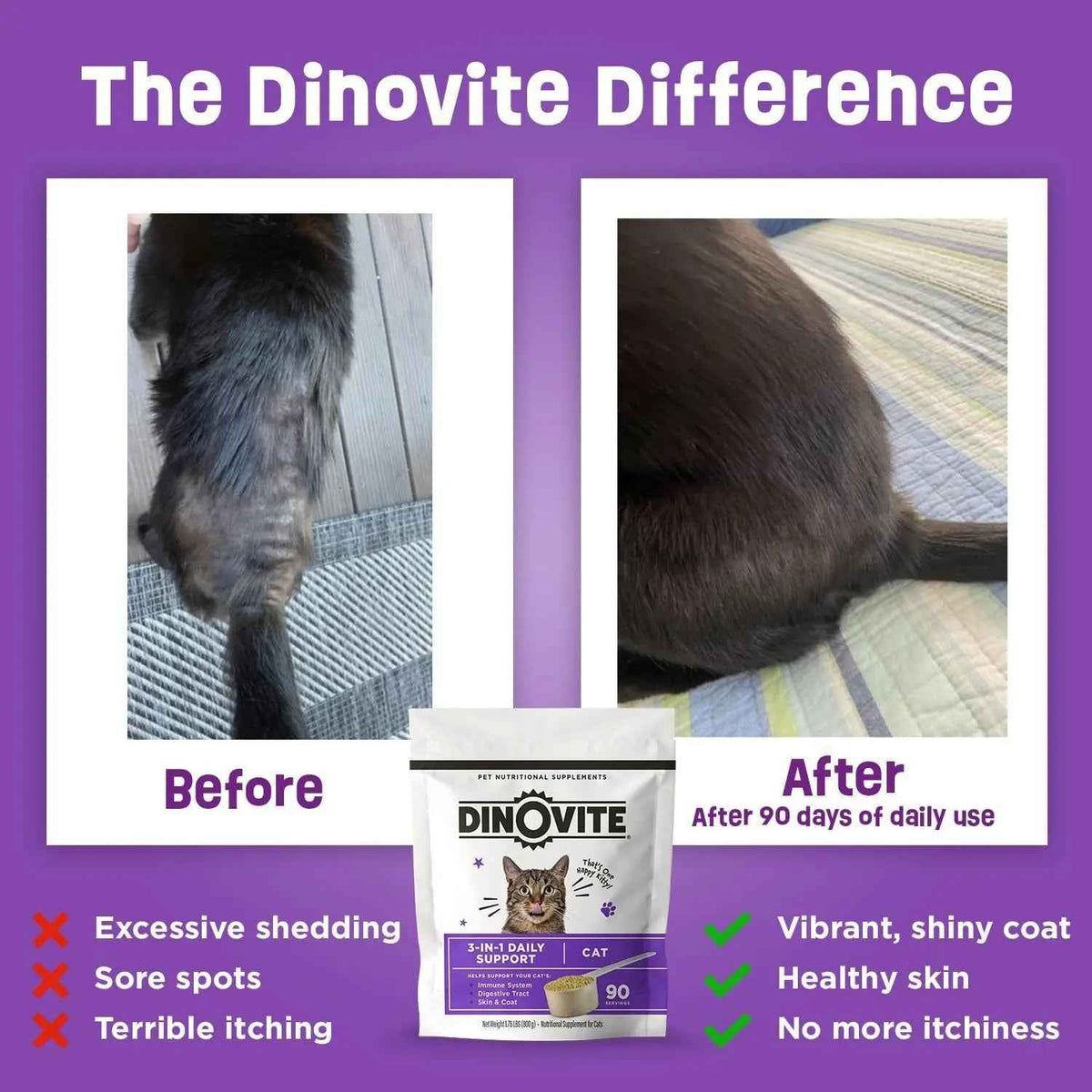 Cat Multivitamin Supplement with Probiotics, Omega 3 & Skin + Coat Support