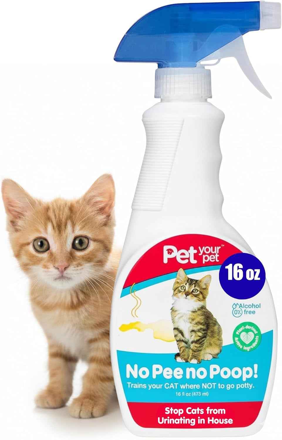 Cat Potty Training Spray No Pee No Poop Natural Deterrent 16oz