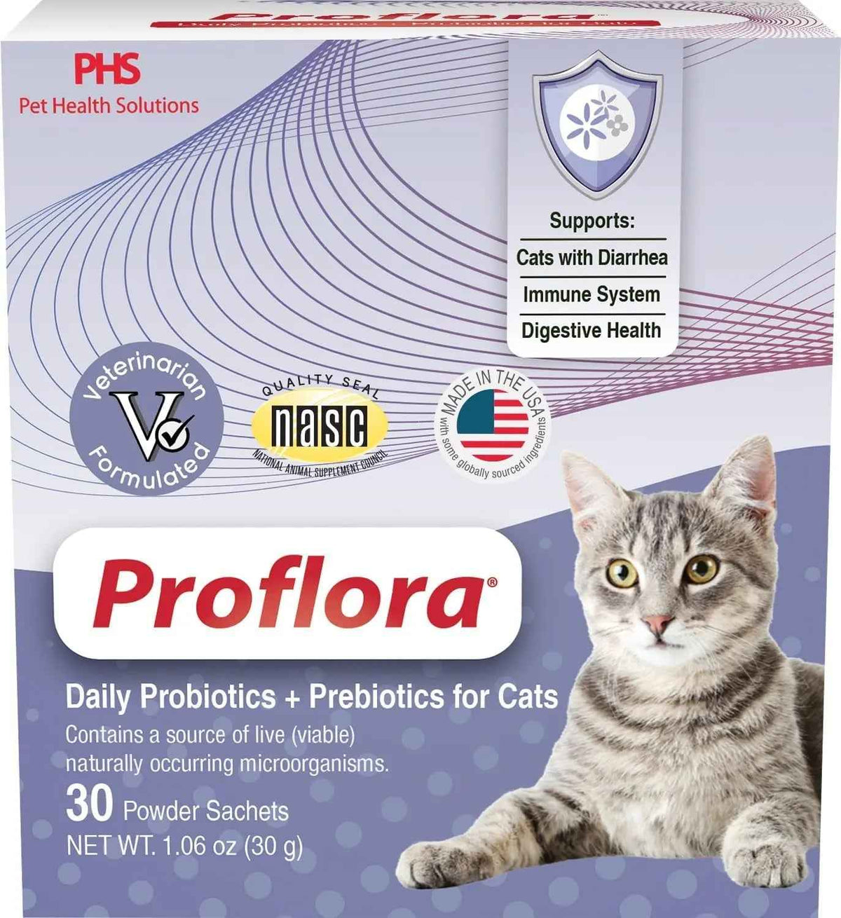 Cat Probiotics Digestive Gut Health Immune Support Powder 30 Packets