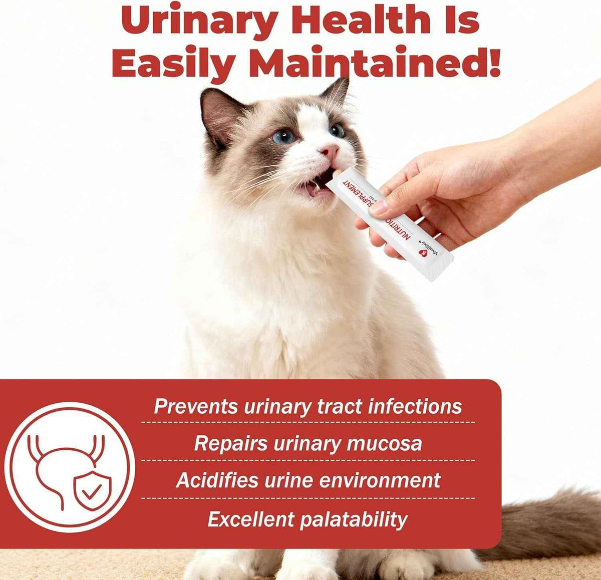 Cat UTI Kidney Support Supplement Cranberry Urinary Health Low Phosphorus 30Pk