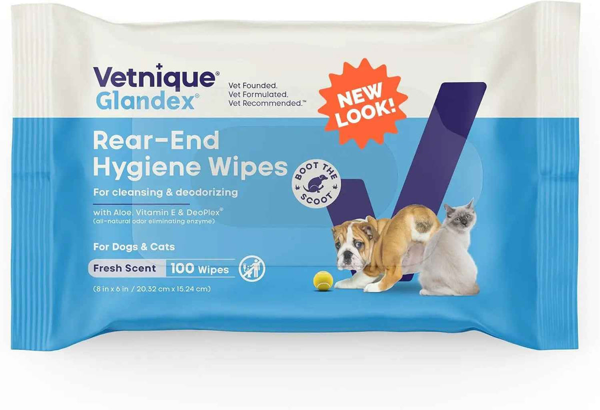 Cat & Dog Anal Gland Wipes Deodorizing Aloe Vitamin E Grooming Wipes 75-100Ct