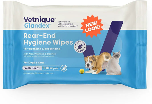 Cat & Dog Anal Gland Wipes Deodorizing Aloe Vitamin E Grooming Wipes 75-100Ct 100Ct