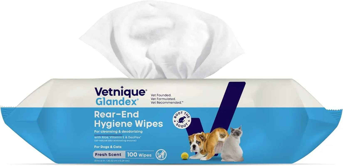 Cat & Dog Anal Gland Wipes Deodorizing Aloe Vitamin E Grooming Wipes 75-100Ct