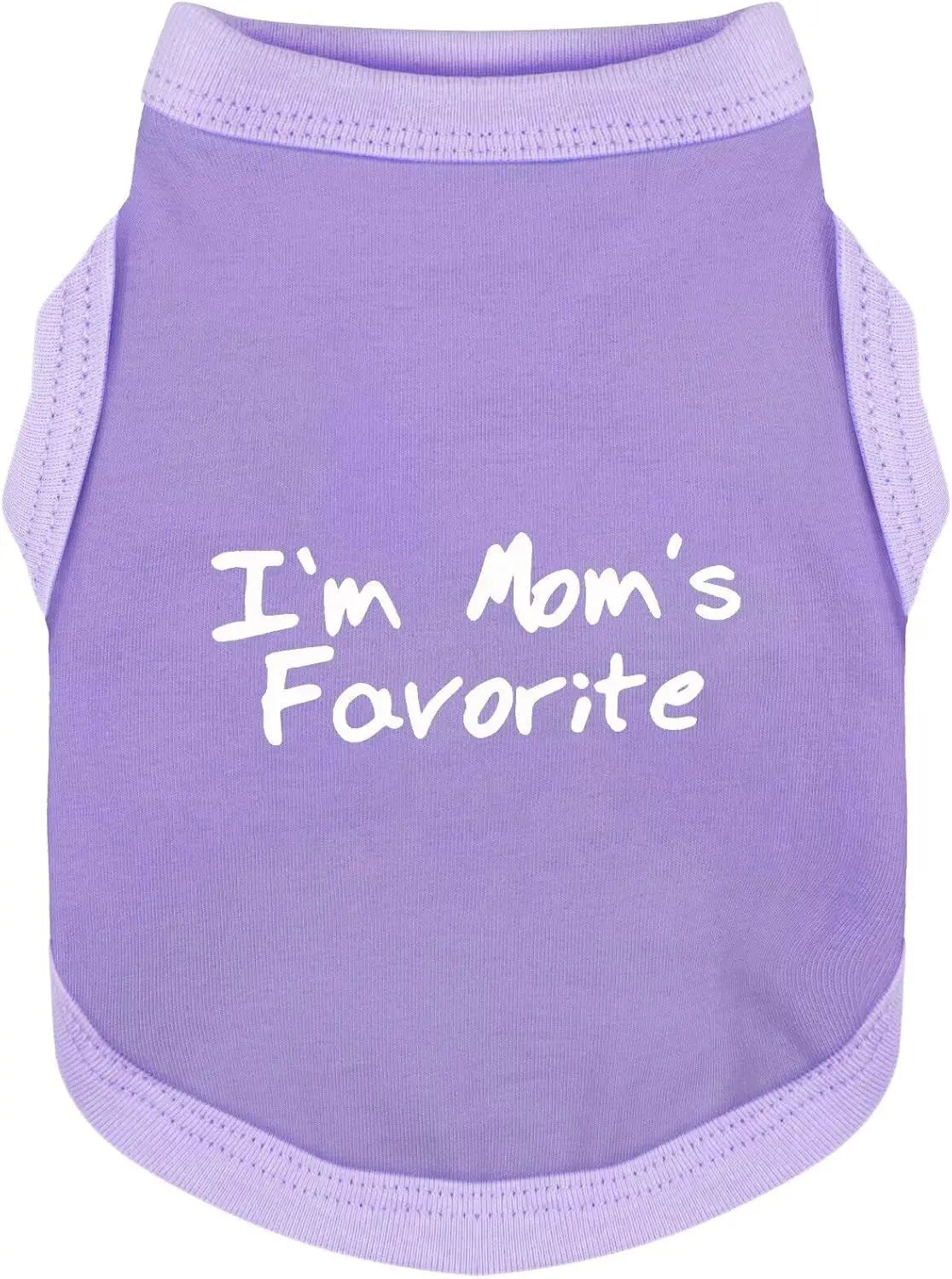 Dog Tank Shirt I'm Mom's Favorite Cotton Vest All Sizes & Colors Light Purple