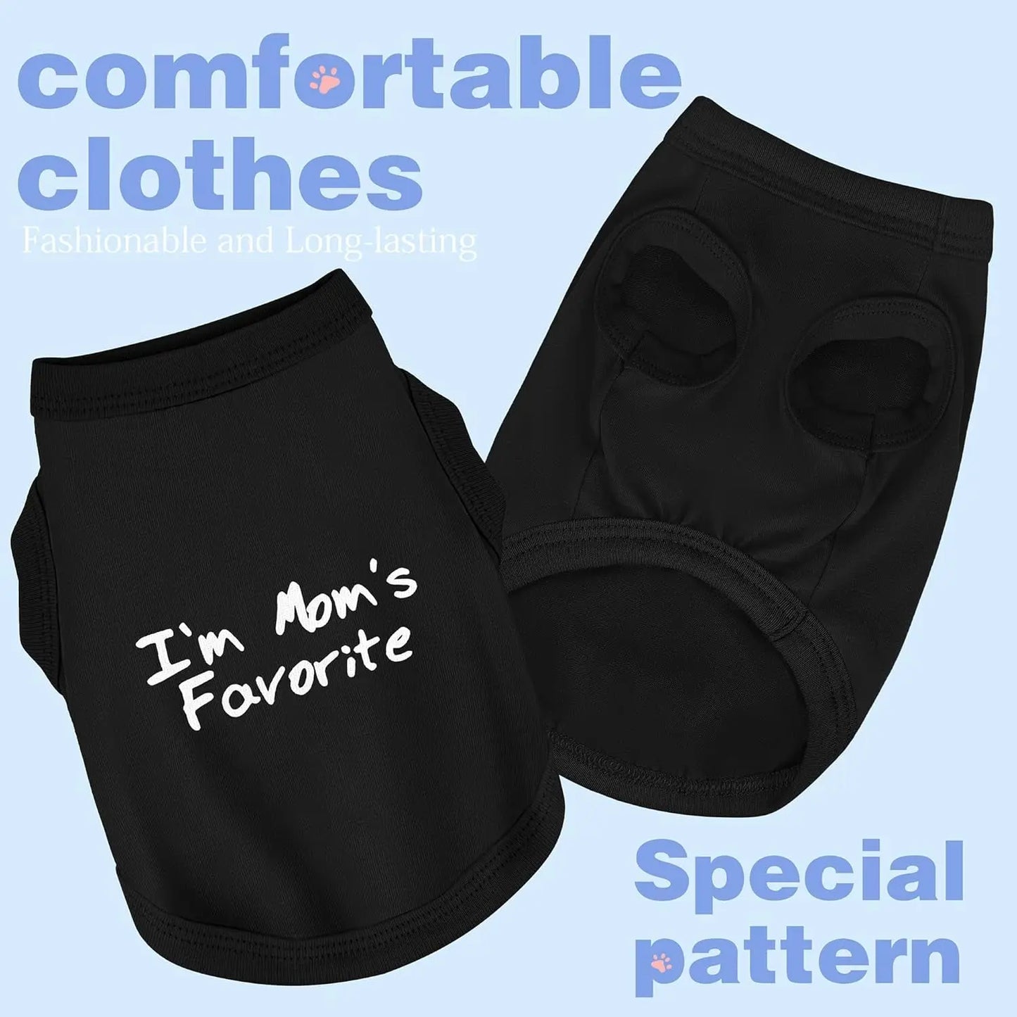 Dog Tank Shirt I'm Mom's Favorite Cotton Vest All Sizes & Colors