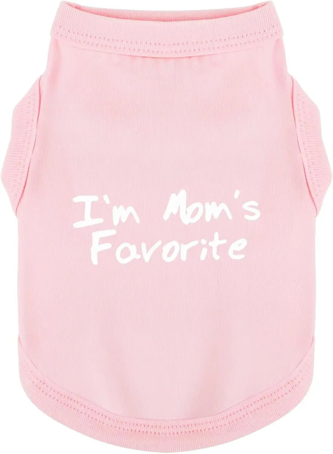 Dog Tank Shirt I'm Mom's Favorite Cotton Vest All Sizes & Colors Light Pink