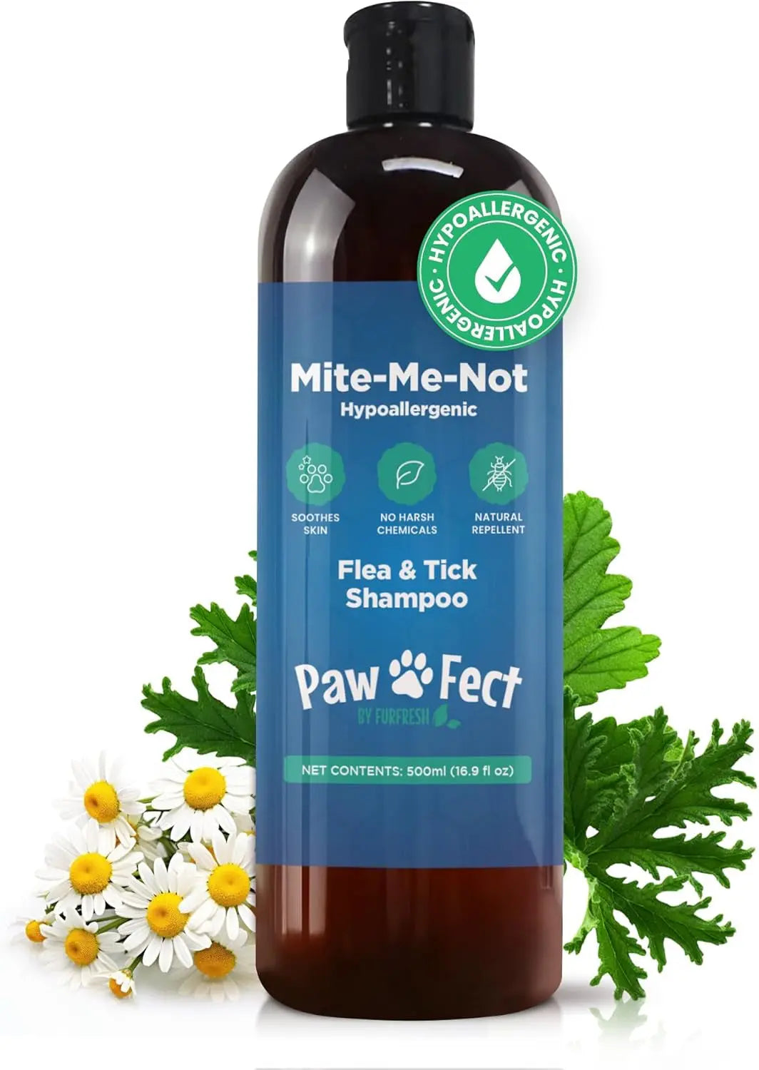 Dermafoam Chlorhexidine Dog Shampoo for Itch Allergies Hot Spots 16.9oz Flea Tick Shampoo